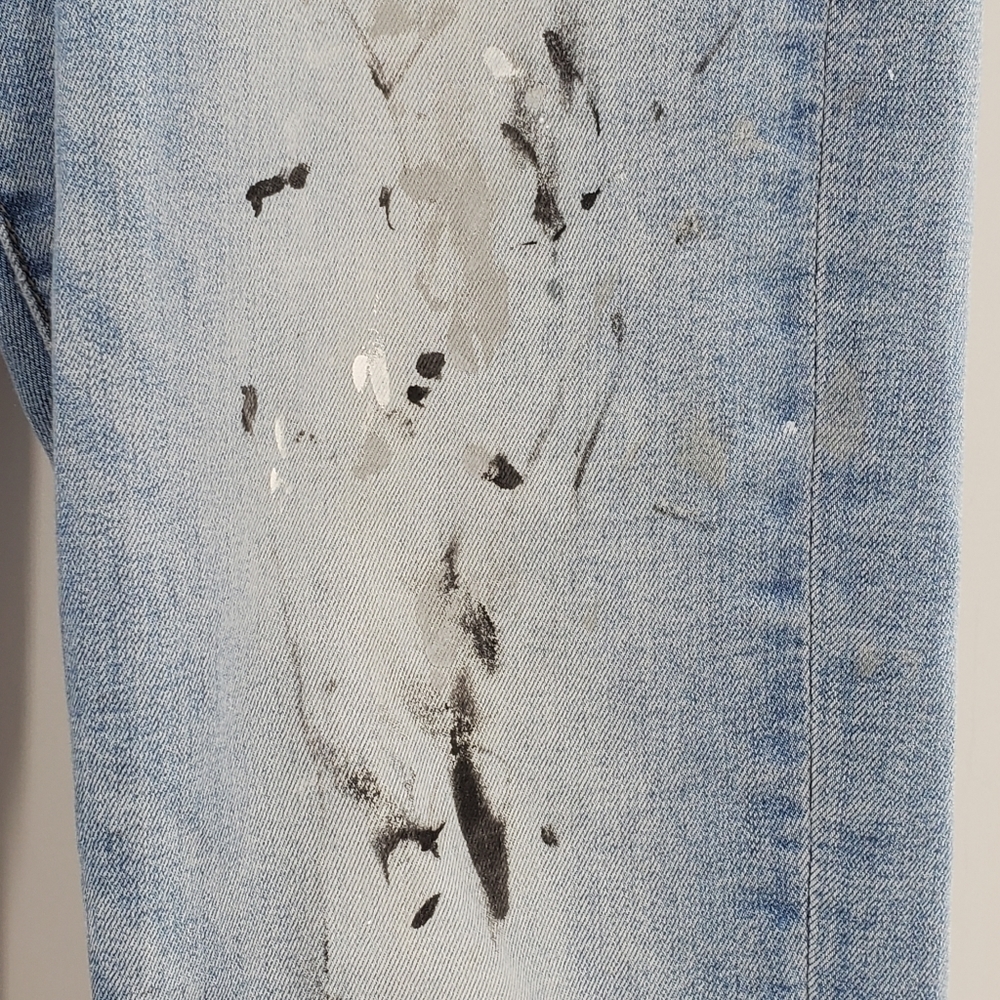 Lucky Brand light wash destroyed paint splatter jeans 6/28 - Picture 5 of 16